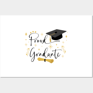 Proud Graduate | Quote With Black Text Family Graduation Posters and Art